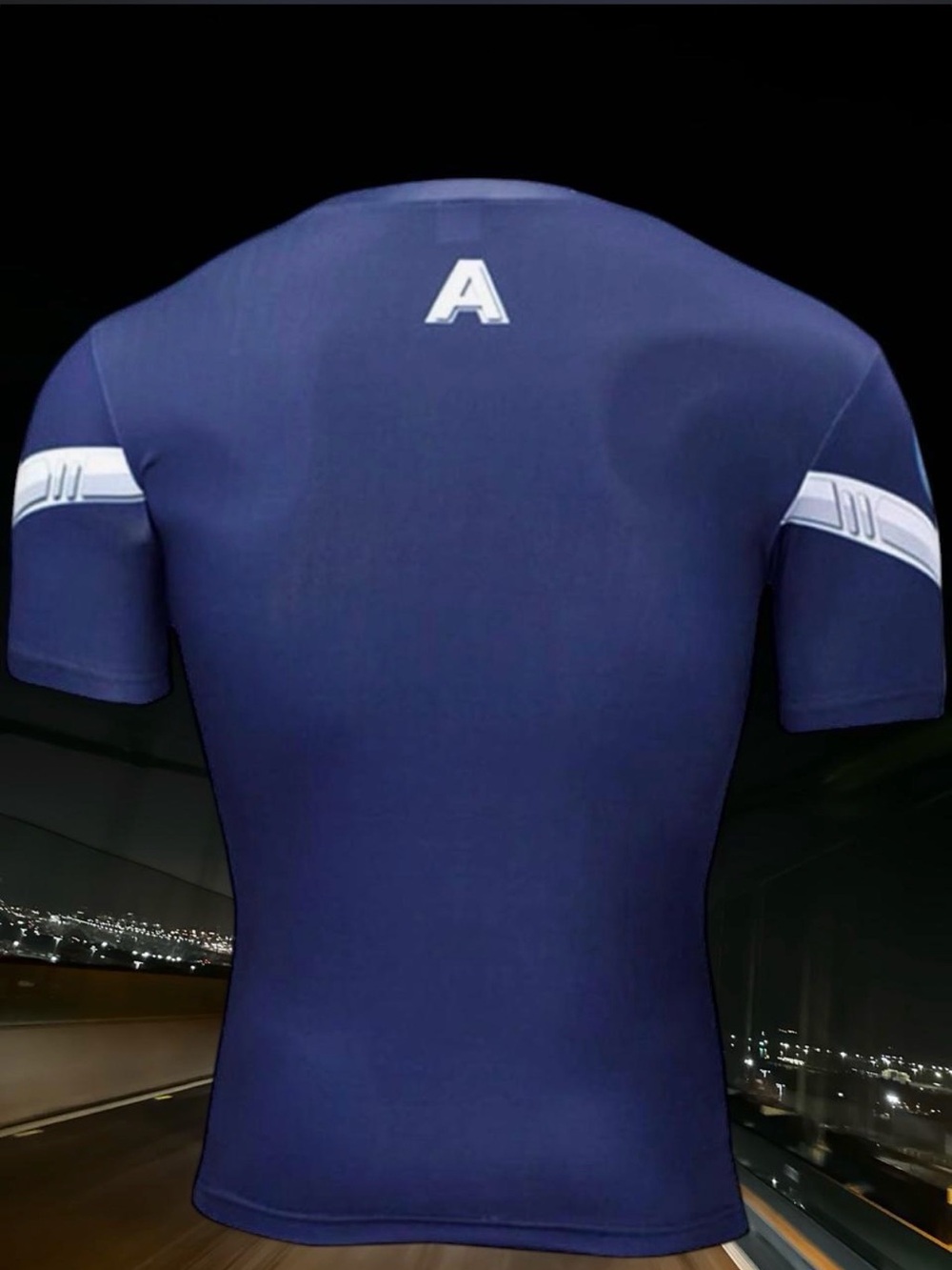 Navy and White Captain America Athletic Shirt - Picture 3 of 5